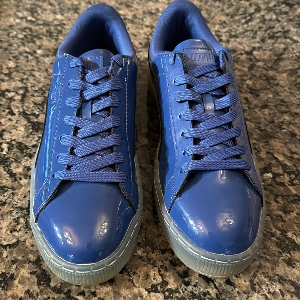 Puma Basket patent Ice Fade blue sneakers NIB 9.5 - Picture 8 of 10
